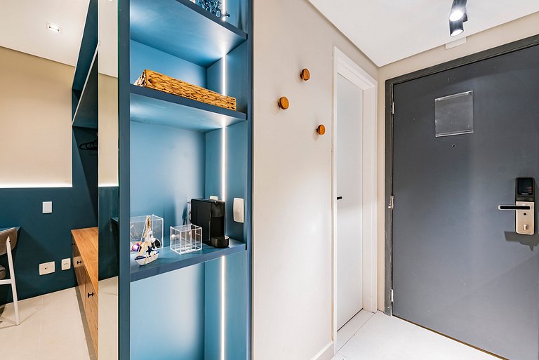 Flat completo para família pertinho da praia