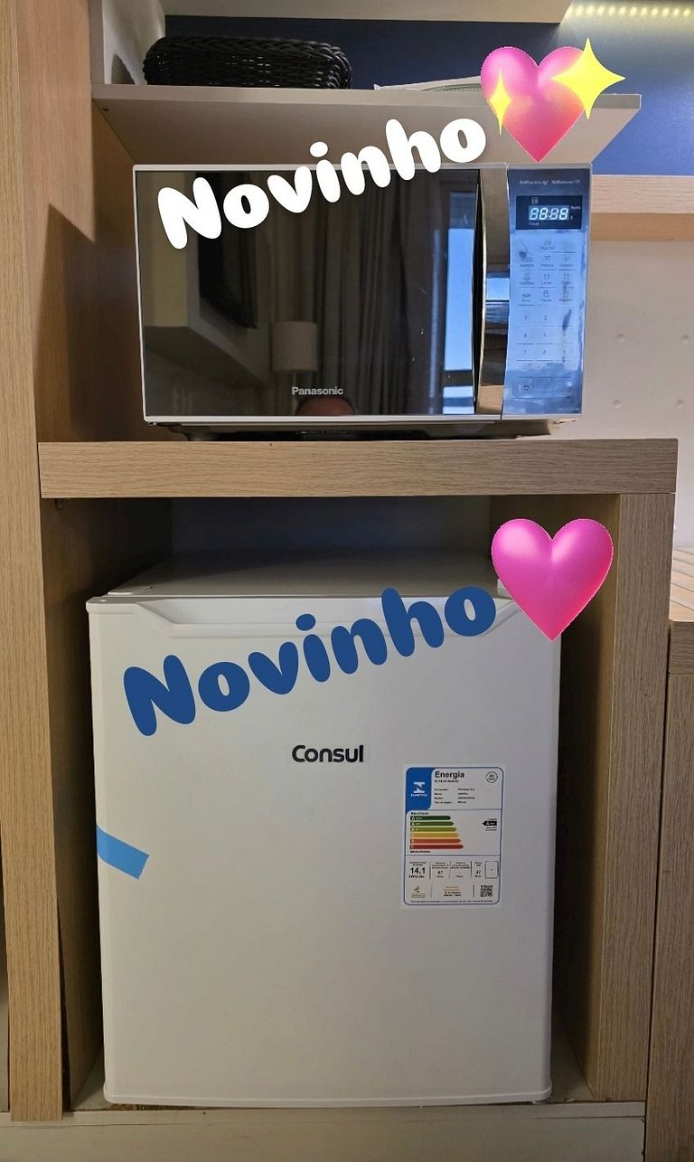 Flat com varanda vista mar em Santos