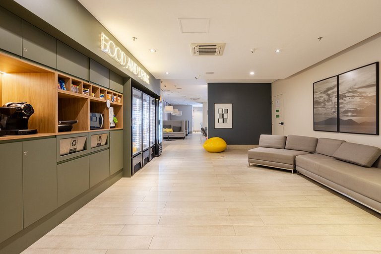 Studio elegante na quadra da praia de Santos