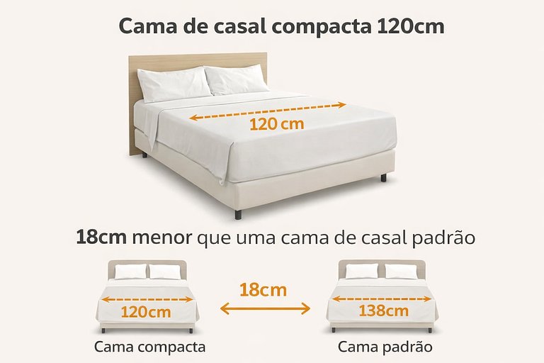 Studio com 2 camas na quadra da praia