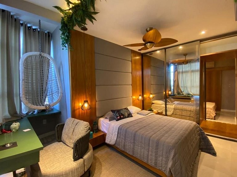 Apto decorado de Frente à Praia – Boqueirão/Santos