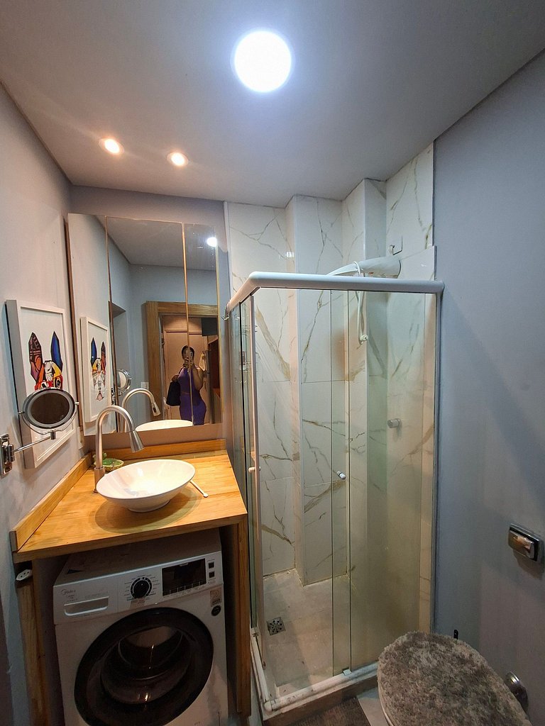 Apto decorado de Frente à Praia – Boqueirão/Santos