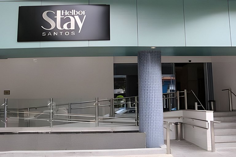 Flat decorado com vista mar