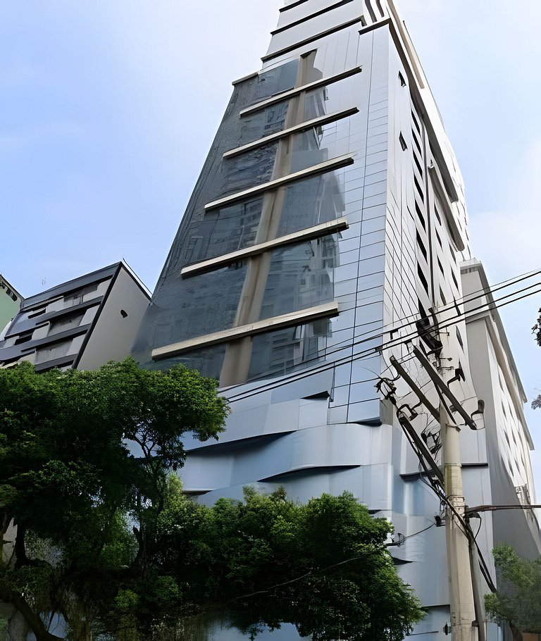 Studio aconchegante com varanda vista mar